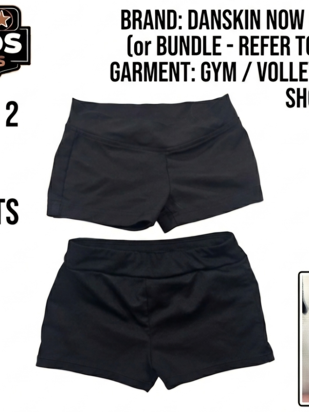 2 Pack Girls' Athletic Shorts Duo - Pull-On Gym Shorts Black